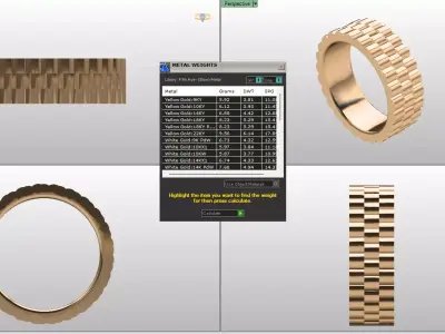 Triple Row Grand Jubilee Ring  Model RJ 82 3D print model