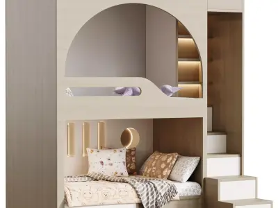 Bunk-bed-for-kids-002 3D model
