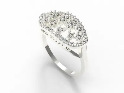 0103 - Delicate Cocktail Ladies Ring 3D print model