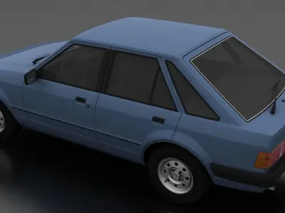 Escort mk3 1981 5-door Liftback Low-poly 3D model
