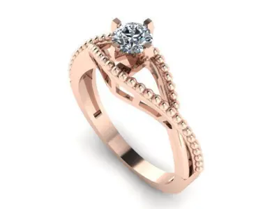 1 stone solitair ring 3D print model