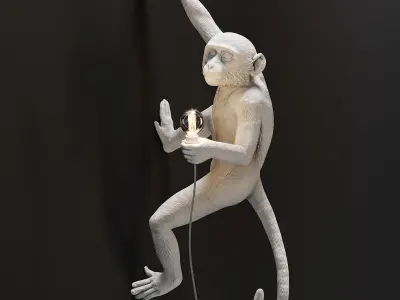 The Monkey Lamp Hanging Right Version Low and High poly  Low-poly 3D model