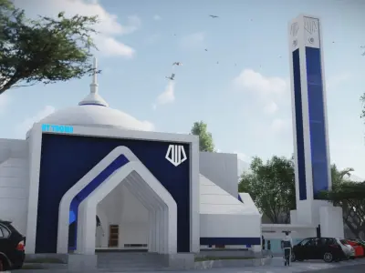 FUTURE MOSQUE Low-poly 3D model