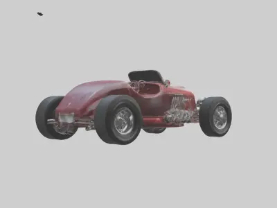 Classic Roadster Car Model Low-poly 3D model