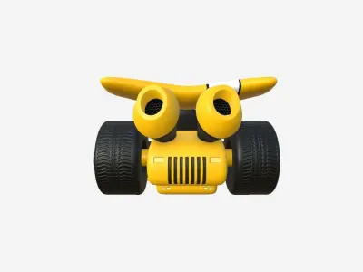 Cartoon Kart A06 Yellow - Vehicle Racing Design Low-poly 3D model