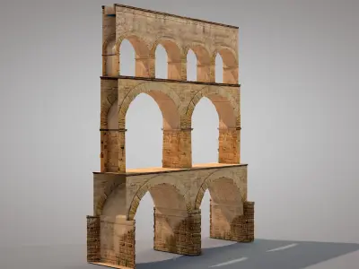 Roman Pont Du Gard Aqueduct 3D model