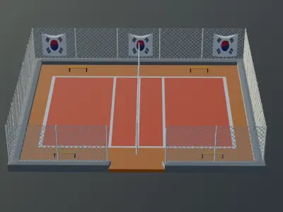 Volleyball Stadium - South Korea Low-poly 3D model