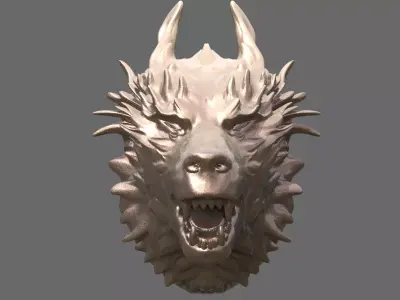 Alpha Wolf bust 3 father  3D model