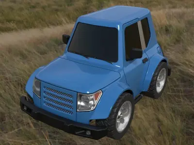 Low poly rigged stylized off-road car Low-poly 3D model