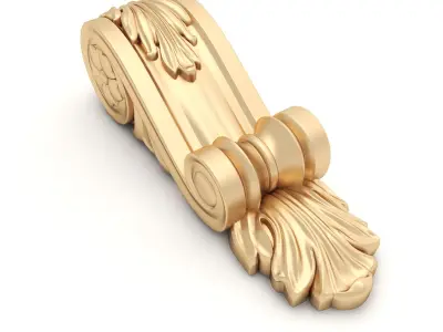Corbel 6 golden doorknob 3D model