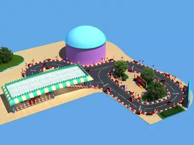 Kart race track  3D model