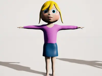 Character model 3d Tiffany rigged 60 animations 3D model