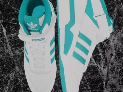  ADIDAS FORUM MID - TURQUOISE 3D SHOES Low-poly 3D model