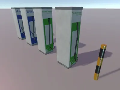 PBR E-Car Chargingstation 3D model