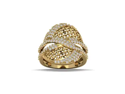 STL 3DM Women Ring Womens Ring Diamonds With Stone Model 3D print model