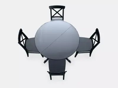 INGATORP - INGOLF table and 4 chairs 1 Low-poly 3D model