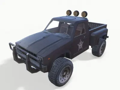 PickUp Black Low-poly 3D model