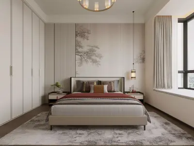  Chinese Bedroom interior  124 3D model