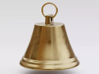 Golden Bell - Christmas Ornament Low-poly 3D model