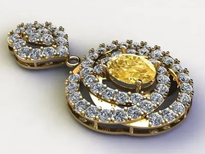 Solitaire Pendent Cambodia for natural gem 3D model