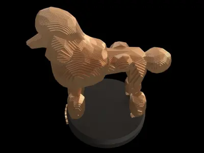 Parametric Poodle Low-poly 3D model