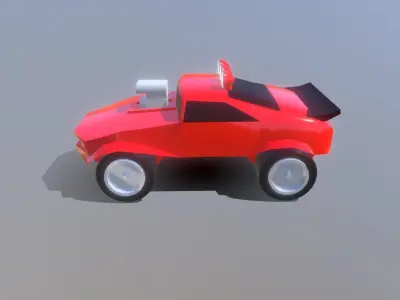 Rock N Roll Racing Inspired Racing Truck - Low Poly 3D Model Low-poly 3D model