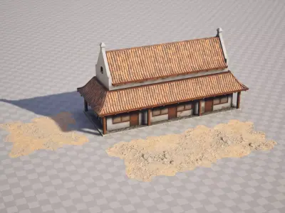 Old Batavia City Tavern Shops Sample Static Meshes for Games Free low-poly 3D model