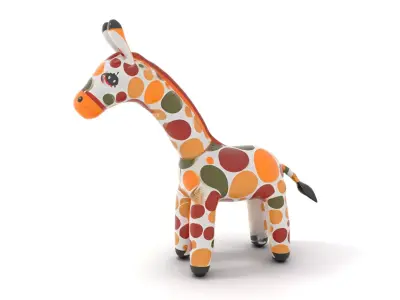 Colorful Giraffe Inflatable model pack Low-poly 3D model