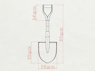 3D printable models  Shovel  for peterbilt truck Printing SLA 3D print model