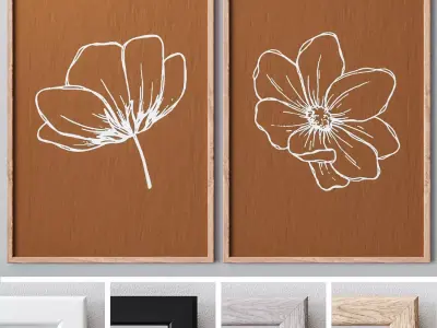 Set of large wall paintings  515 3D model