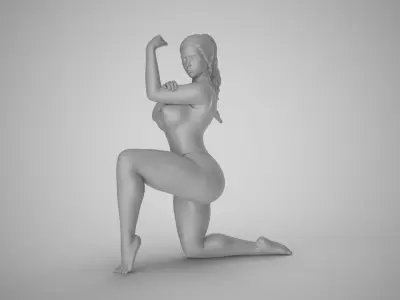 Girl Proving her Strength 3D print model