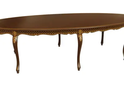 Classic table with inlaid veneer 3000 3D model