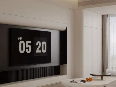 Modern living room dining room interior scenes 137 3D model
