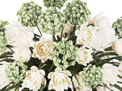 Plants Bouquet Vase 33 Low-poly 3D model