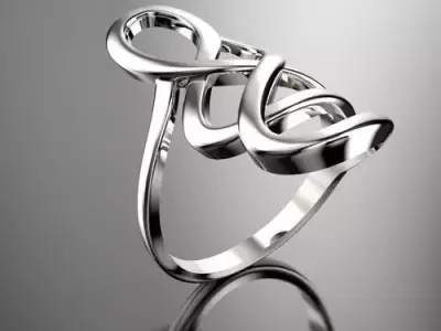 rings silver ring with infinity design Free 3D print model