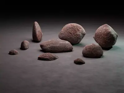 Set of rocks 3d set of objects Free 3D model