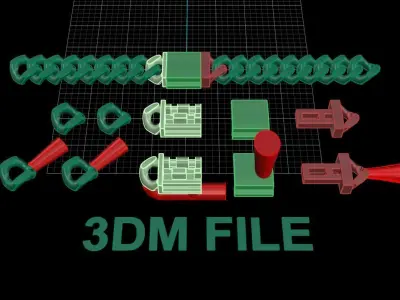 Cuban Chain Bracelet Necklace Link SIZE 5MM Width 3D print model