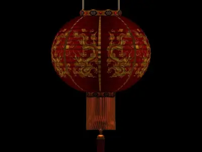 Chinese Red Lantern 3D model 10