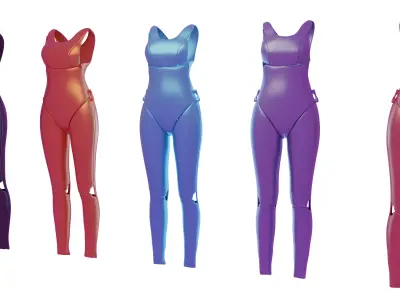 Overalls Anime  - Game Ready 3D model - UE4 -UE5 - in Blender  Low-poly 3D model