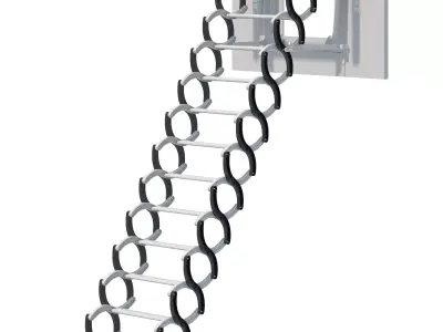 loft ladder 02 Low-poly 3D model