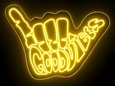 Good Vibes Neon Sign 3D model