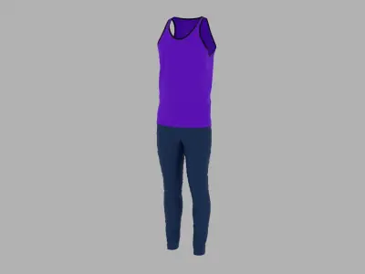 Sport Suit Low-poly 3D model