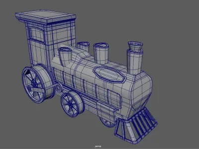 Locomotive Trophy Low-poly 3D model