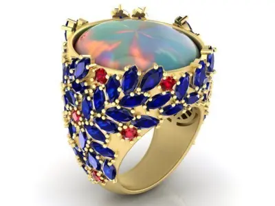 Ring with marques 3D print model