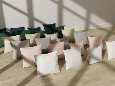 Decorative Pillows - 4 Pillow Pack - 8 Models - 24 Variations 3D model