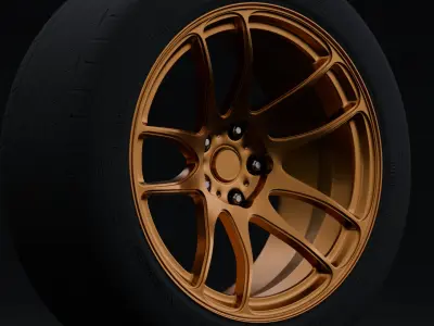 Work Emotion CR Kiwami Aftermarket Wheel Low-poly 3D model