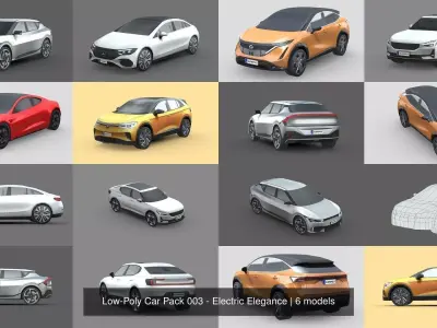 Low-Poly Car Pack 003 - Electric Elegance