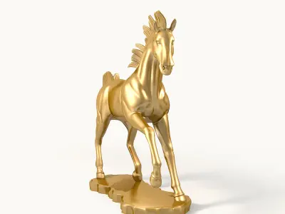 Horse Sculpture Low-poly 3D model