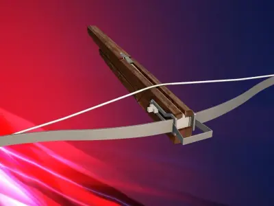 Crossbow bow and arrow Low-poly 3D model