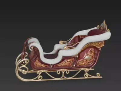 Imperial Crimson Sleigh 3D Model Low-poly 3D model